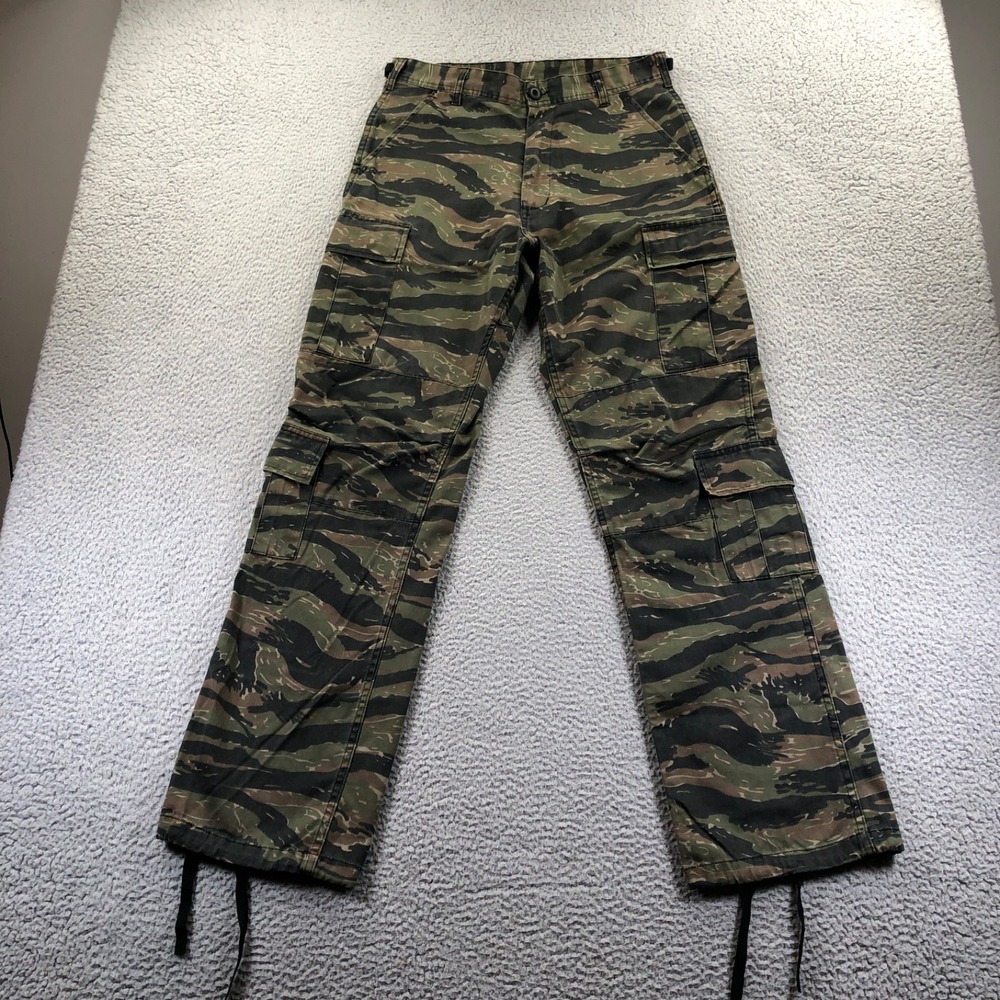 Tiger Stripe Camo Pants Mens Small 31x32 Rothco BDU Military Style Cargo